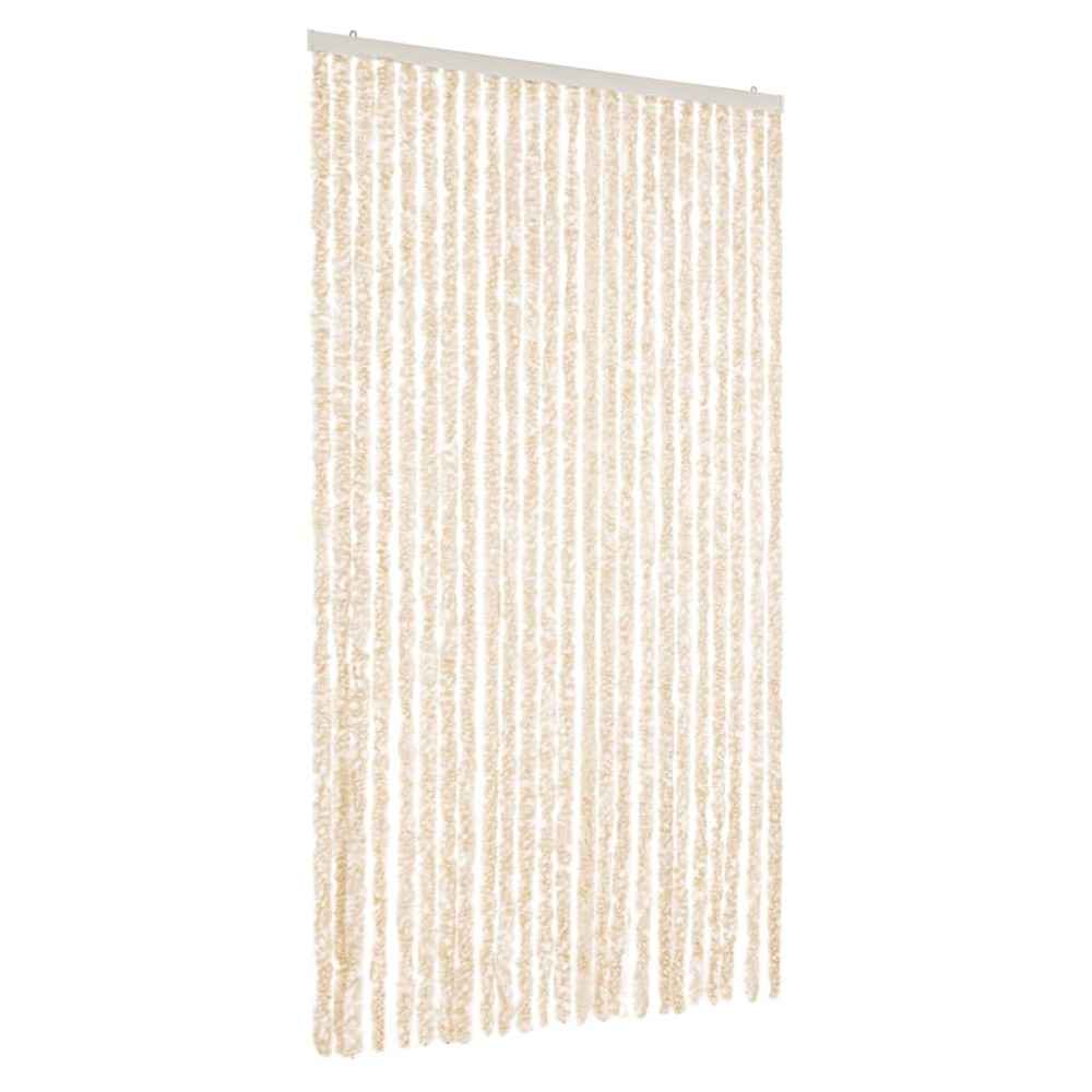 vidaXL Perdea pentru insecte, bej și alb, 100x220 cm, chenille