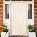 vidaXL Perdea pentru insecte, bej și alb, 100x230 cm, chenille vidaXL Perdea pentru insecte, bej și alb, 100x230 cm, chenille