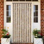 vidaXL Perdea pentru insecte, maro închis și bej, 90x220 cm, chenille vidaXL Perdea pentru insecte, maro închis și bej, 90x220 cm, chenille