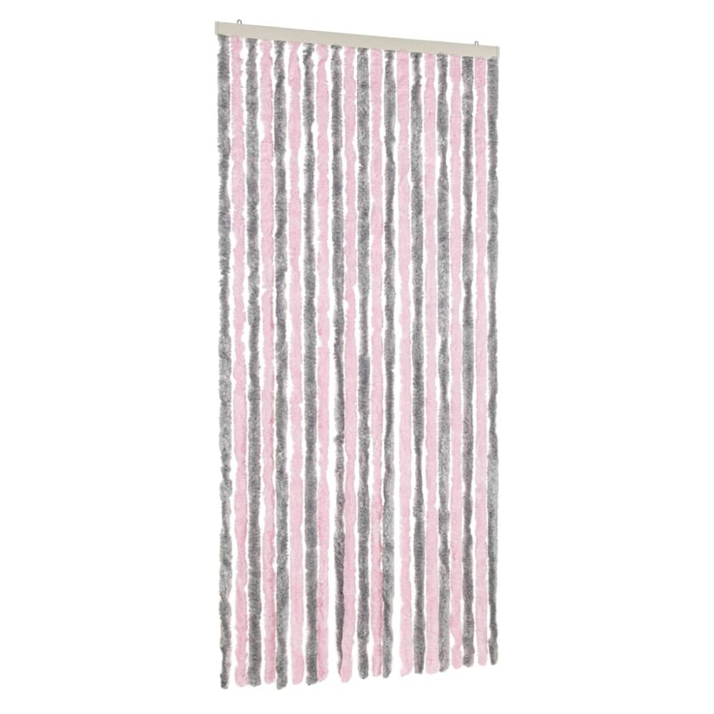 vidaXL Perdea pentru insecte, gri argintiu și roz, 90x220 cm, chenille