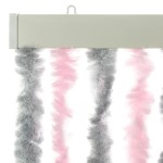 vidaXL Perdea pentru insecte, gri argintiu și roz, 90x220 cm, chenille vidaXL Perdea pentru insecte, gri argintiu și roz, 90x220 cm, chenille