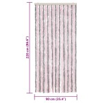 vidaXL Perdea pentru insecte, gri argintiu și roz, 90x220 cm, chenille vidaXL Perdea pentru insecte, gri argintiu și roz, 90x220 cm, chenille