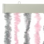 vidaXL Perdea pentru insecte, gri argintiu și roz, 100x200cm, chenille vidaXL Perdea pentru insecte, gri argintiu și roz, 100x200cm, chenille