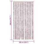 vidaXL Perdea pentru insecte, gri argintiu și roz, 100x200cm, chenille vidaXL Perdea pentru insecte, gri argintiu și roz, 100x200cm, chenille