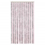 vidaXL Perdea pentru insecte, gri argintiu și roz, 100x220cm, chenille vidaXL Perdea pentru insecte, gri argintiu și roz, 100x220cm, chenille