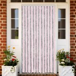 vidaXL Perdea pentru insecte, gri argintiu și roz, 100x230cm, chenille vidaXL Perdea pentru insecte, gri argintiu și roz, 100x230cm, chenille