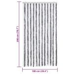 vidaXL Perdea pentru insecte, gri și alb, 100x200 cm, chenille vidaXL Perdea pentru insecte, gri și alb, 100x200 cm, chenille