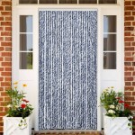 vidaXL Perdea pentru insecte, albastru și alb, 100x230 cm, chenille vidaXL Perdea pentru insecte, albastru și alb, 100x230 cm, chenille