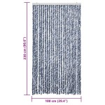 vidaXL Perdea pentru insecte, albastru și alb, 100x230 cm, chenille vidaXL Perdea pentru insecte, albastru și alb, 100x230 cm, chenille