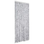 vidaXL Perdea pentru insecte, alb și gri, 100x230 cm, chenille vidaXL Perdea pentru insecte, alb și gri, 100x230 cm, chenille