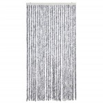 vidaXL Perdea pentru insecte, alb și gri, 100x230 cm, chenille vidaXL Perdea pentru insecte, alb și gri, 100x230 cm, chenille