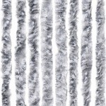 vidaXL Perdea pentru insecte, alb și gri, 100x230 cm, chenille vidaXL Perdea pentru insecte, alb și gri, 100x230 cm, chenille