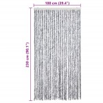 vidaXL Perdea pentru insecte, alb și gri, 100x230 cm, chenille vidaXL Perdea pentru insecte, alb și gri, 100x230 cm, chenille