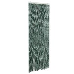 vidaXL Perdea pentru insecte, verde și alb, 90x200 cm, chenille vidaXL Perdea pentru insecte, verde și alb, 90x200 cm, chenille