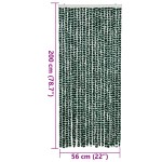 vidaXL Perdea pentru insecte, verde și alb, 90x200 cm, chenille vidaXL Perdea pentru insecte, verde și alb, 90x200 cm, chenille