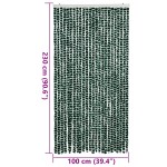 vidaXL Perdea pentru insecte, verde și alb, 100x230 cm, chenille vidaXL Perdea pentru insecte, verde și alb, 100x230 cm, chenille