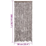 vidaXL Perdea pentru insecte, maro și alb, 90x200 cm, chenille vidaXL Perdea pentru insecte, maro și alb, 90x200 cm, chenille