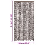 vidaXL Perdea pentru insecte, maro și alb, 100x200 cm, chenille vidaXL Perdea pentru insecte, maro și alb, 100x200 cm, chenille