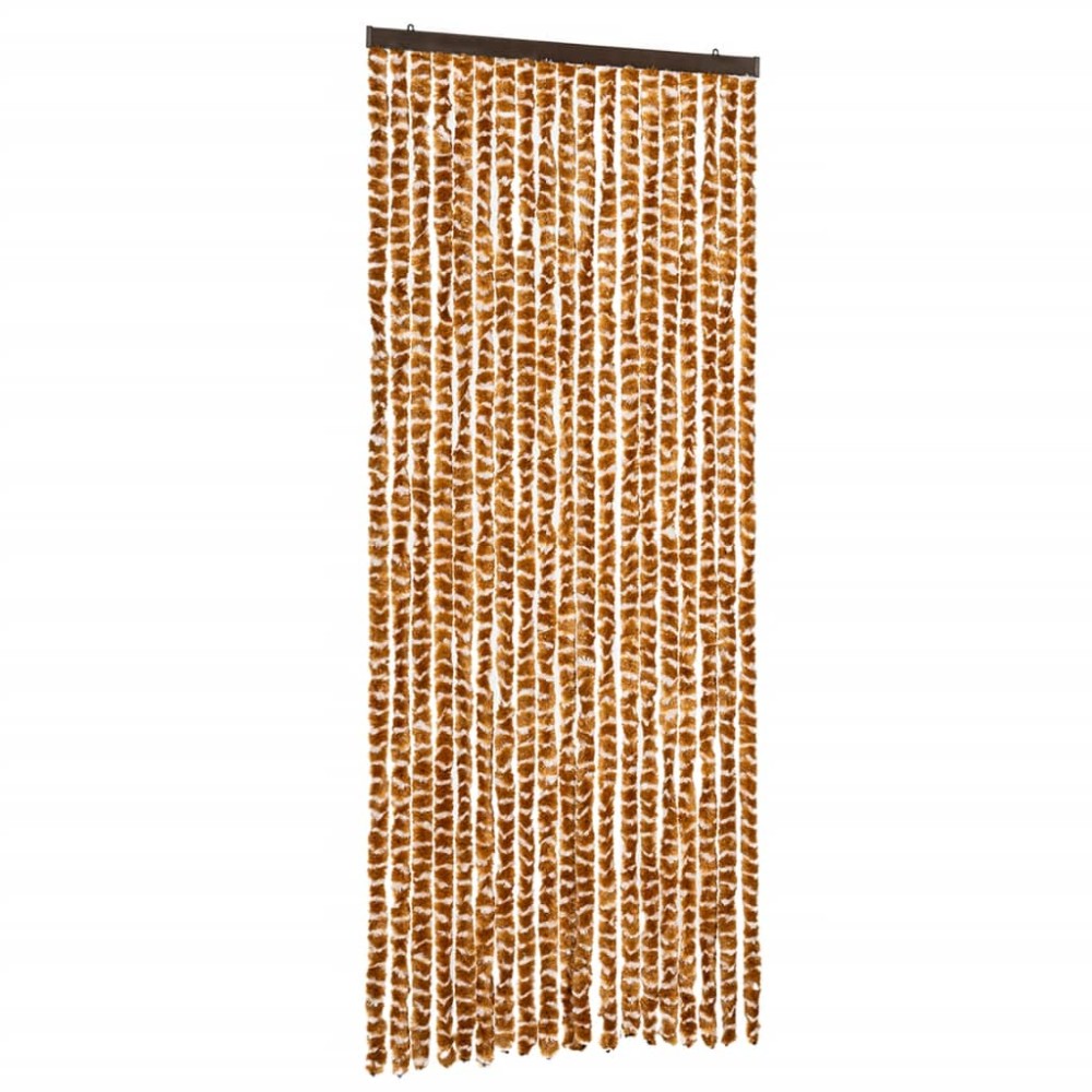 vidaXL Perdea pentru insecte, ocru și alb, 56x200 cm, chenille