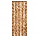 vidaXL Perdea pentru insecte, ocru și alb, 56x200 cm, chenille vidaXL Perdea pentru insecte, ocru și alb, 56x200 cm, chenille
