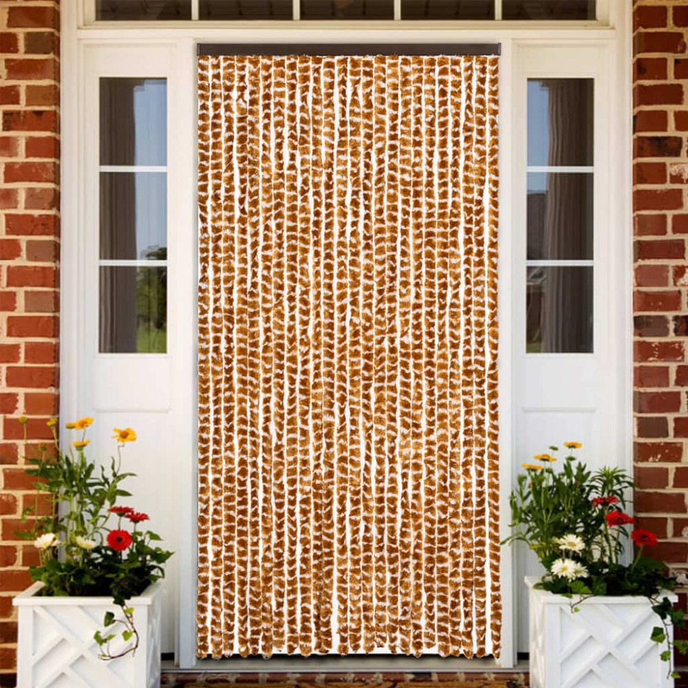 vidaXL Perdea pentru insecte, ocru și alb, 100x230 cm, chenille
