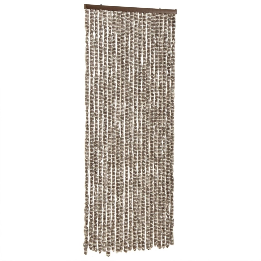 vidaXL Perdea pentru insecte, gri taupe și alb, 56x200 cm, chenille