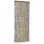 vidaXL Perdea pentru insecte, gri taupe și alb, 56x200 cm, chenille vidaXL Perdea pentru insecte, gri taupe și alb, 56x200 cm, chenille