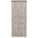 vidaXL Perdea pentru insecte, gri taupe și alb, 56x200 cm, chenille vidaXL Perdea pentru insecte, gri taupe și alb, 56x200 cm, chenille