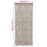 vidaXL Perdea pentru insecte, gri taupe și alb, 56x200 cm, chenille vidaXL Perdea pentru insecte, gri taupe și alb, 56x200 cm, chenille