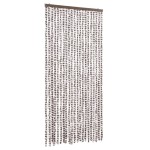 vidaXL Perdea pentru insecte, gri taupe și alb, 90x200 cm, chenille vidaXL Perdea pentru insecte, gri taupe și alb, 90x200 cm, chenille