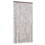 vidaXL Perdea pentru insecte, gri taupe și alb, 100x230 cm, chenille vidaXL Perdea pentru insecte, gri taupe și alb, 100x230 cm, chenille