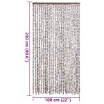 vidaXL Perdea pentru insecte, gri taupe și alb, 100x230 cm, chenille vidaXL Perdea pentru insecte, gri taupe și alb, 100x230 cm, chenille