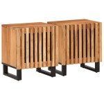vidaXL Noptiere, 2 buc., 40x34x46 cm, lemn masiv de acacia vidaXL Noptiere, 2 buc., 40x34x46 cm, lemn masiv de acacia