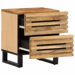 vidaXL Noptiere, 2 buc., 40x34x46 cm, lemn masiv de mango brut vidaXL Noptiere, 2 buc., 40x34x46 cm, lemn masiv de mango brut