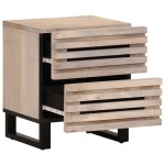 vidaXL Noptiere, 2 buc., 40x34x46 cm, lemn masiv mango albit vidaXL Noptiere, 2 buc., 40x34x46 cm, lemn masiv mango albit