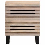 vidaXL Noptiere, 2 buc., 40x34x46 cm, lemn masiv mango albit vidaXL Noptiere, 2 buc., 40x34x46 cm, lemn masiv mango albit