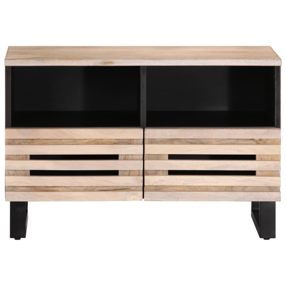 vidaXL Dulap TV, alb, 70x34x46 cm, lemn masiv mango