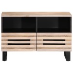 vidaXL Dulap TV, alb, 70x34x46 cm, lemn masiv mango