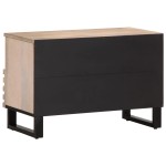 vidaXL Dulap TV, alb, 70x34x46 cm, lemn masiv mango