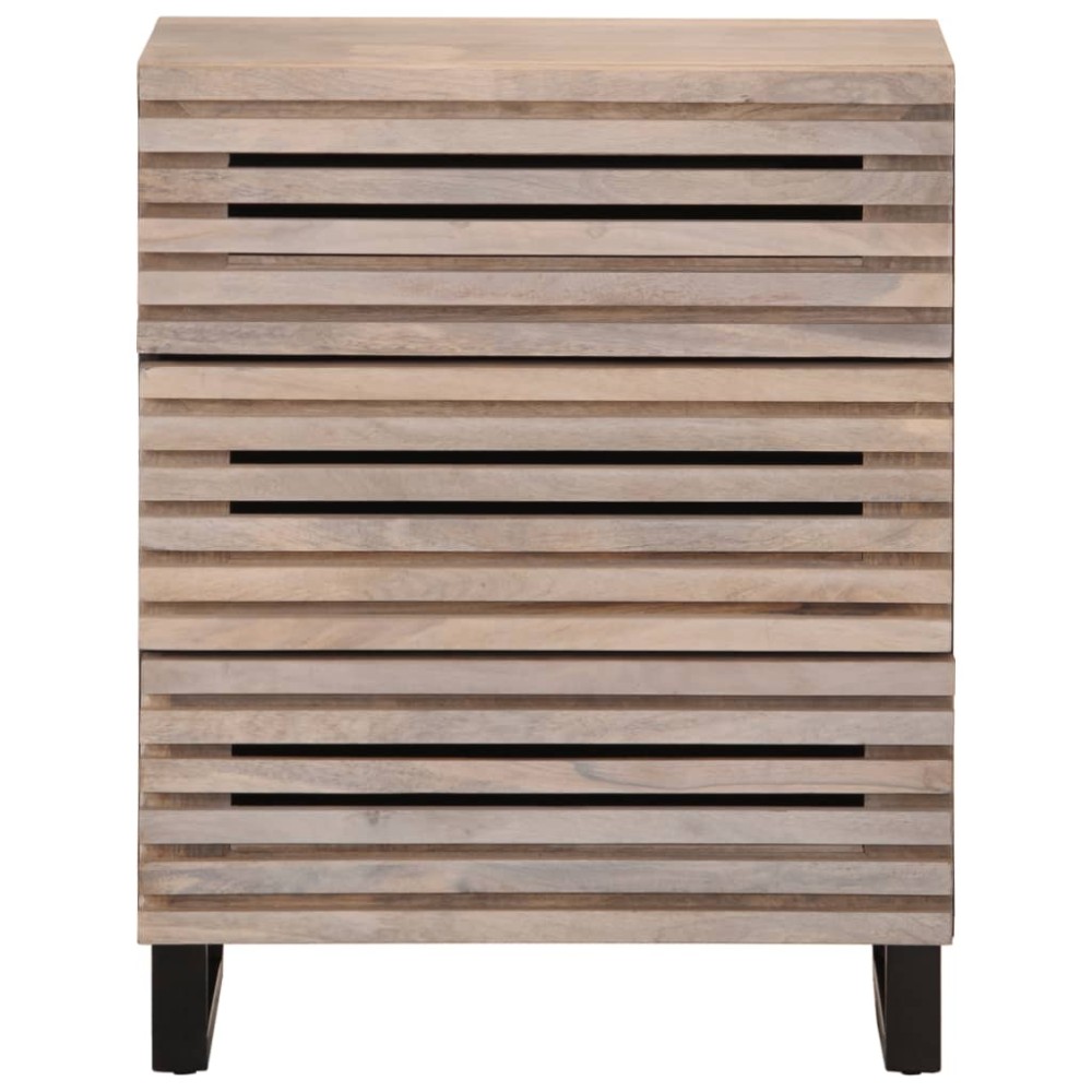 vidaXL Dulap, alb, 60x34x75 cm, lemn masiv de mango