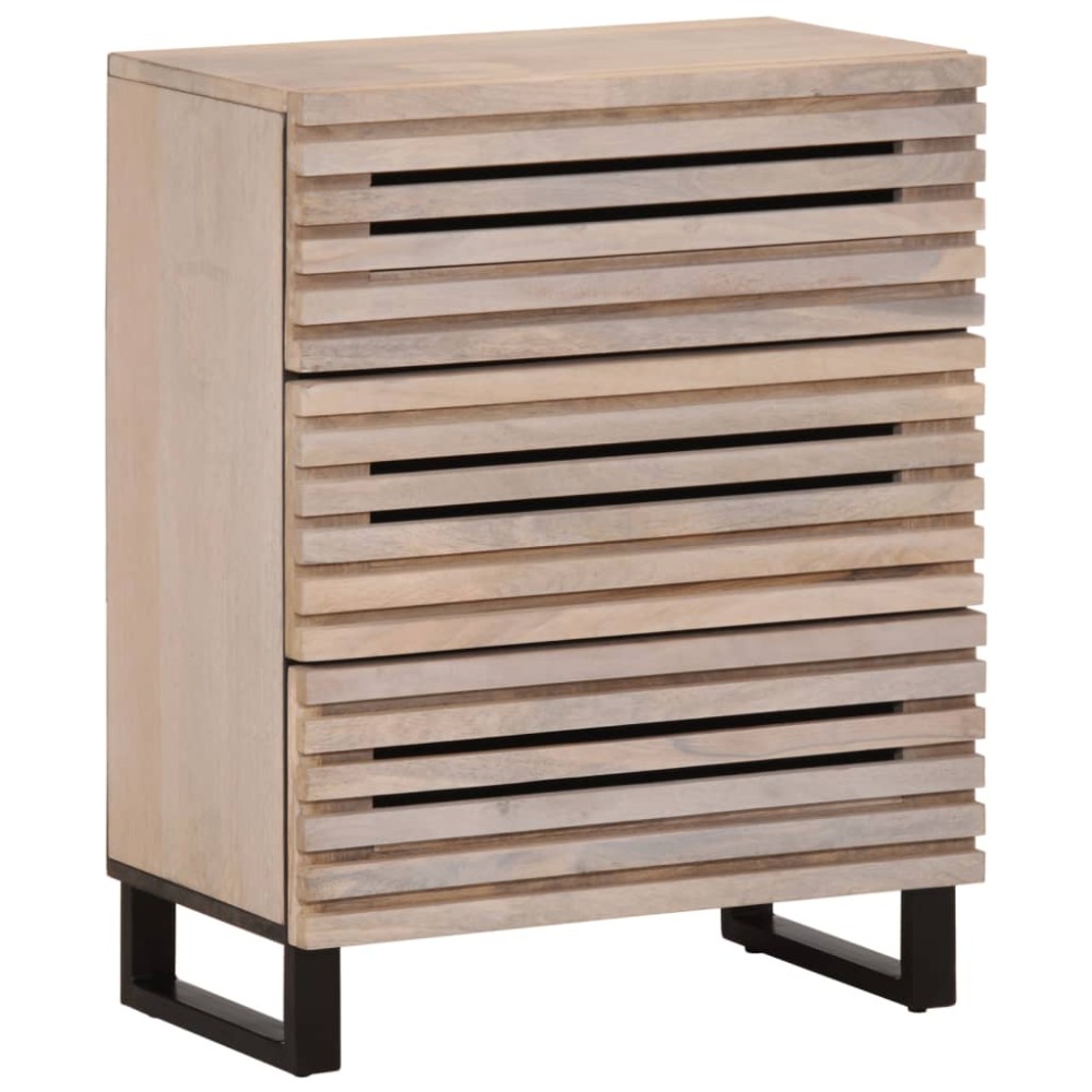 vidaXL Dulap, alb, 60x34x75 cm, lemn masiv de mango