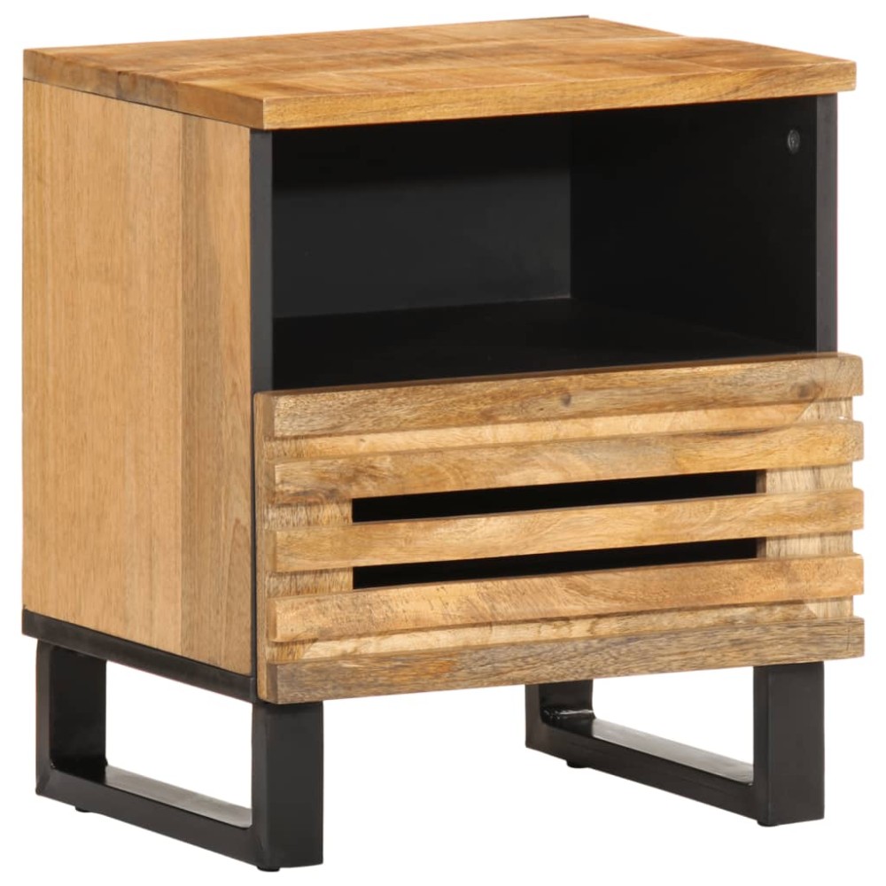 vidaXL Noptiere, 2 buc., 40x34x46 cm, lemn masiv de mango brut
