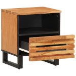 vidaXL Noptiere, 2 buc., 40x34x46 cm, lemn masiv de acacia vidaXL Noptiere, 2 buc., 40x34x46 cm, lemn masiv de acacia