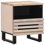 vidaXL Noptiere, 2 buc., 40x34x46 cm, lemn masiv mango albit vidaXL Noptiere, 2 buc., 40x34x46 cm, lemn masiv mango albit