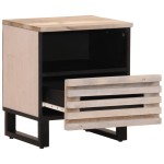 vidaXL Noptiere, 2 buc., 40x34x46 cm, lemn masiv mango albit vidaXL Noptiere, 2 buc., 40x34x46 cm, lemn masiv mango albit