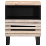 vidaXL Noptiere, 2 buc., 40x34x46 cm, lemn masiv mango albit vidaXL Noptiere, 2 buc., 40x34x46 cm, lemn masiv mango albit
