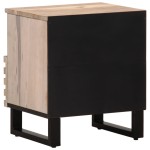 vidaXL Noptiere, 2 buc., 40x34x46 cm, lemn masiv mango albit vidaXL Noptiere, 2 buc., 40x34x46 cm, lemn masiv mango albit
