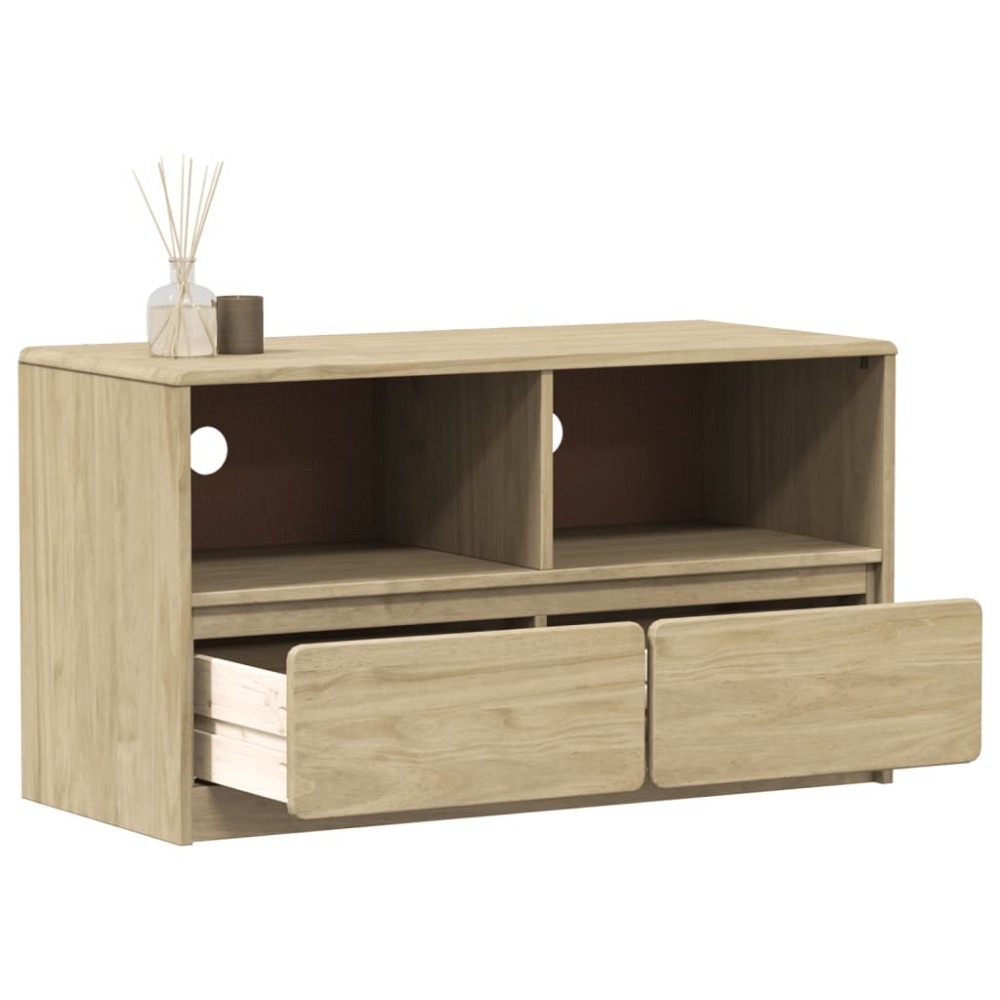 vidaXL Dulap TV "SAUDA", stejar, 99x43x55 cm, lemn masiv de pin