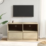 vidaXL Dulap TV "SAUDA", stejar, 99x43x55 cm, lemn masiv de pin