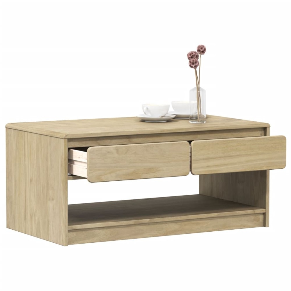 vidaXL Măsuță de cafea "SAUDA", stejar, 99x55x45 cm, lemn masiv de pin